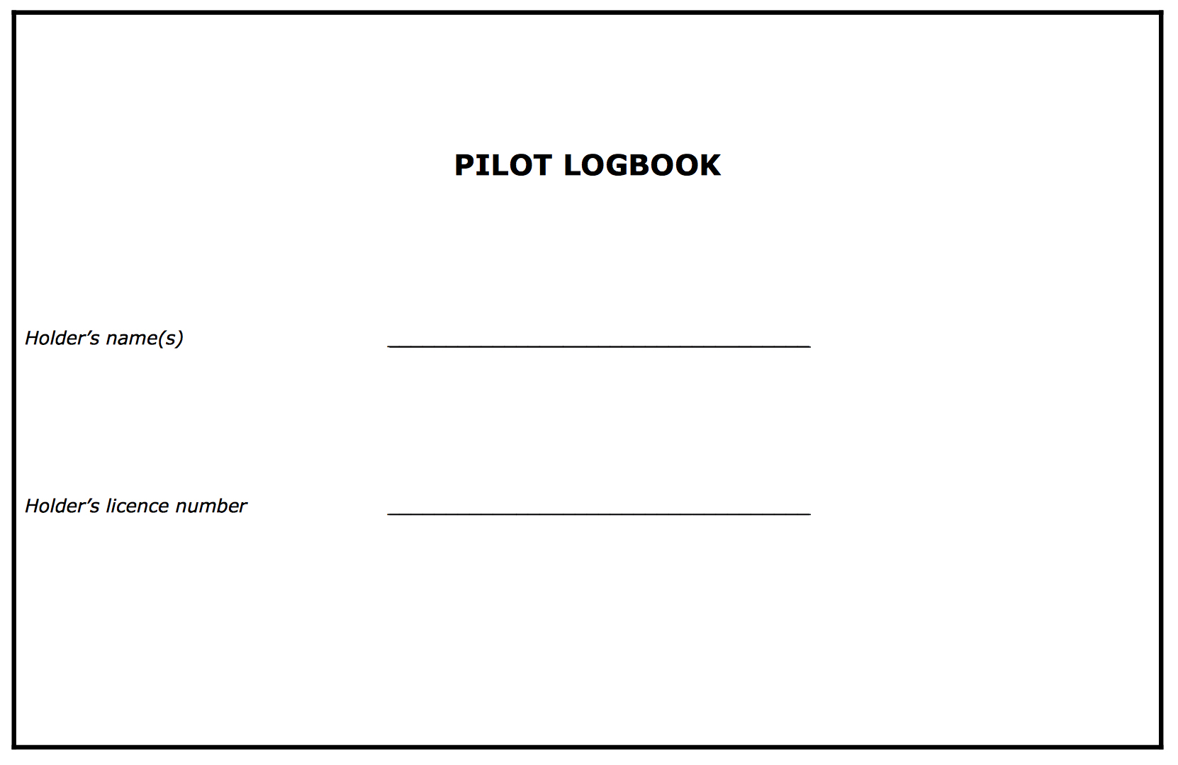 FFA Carnet de vol Conforme au règlement PART-FCL Pilot logbook 